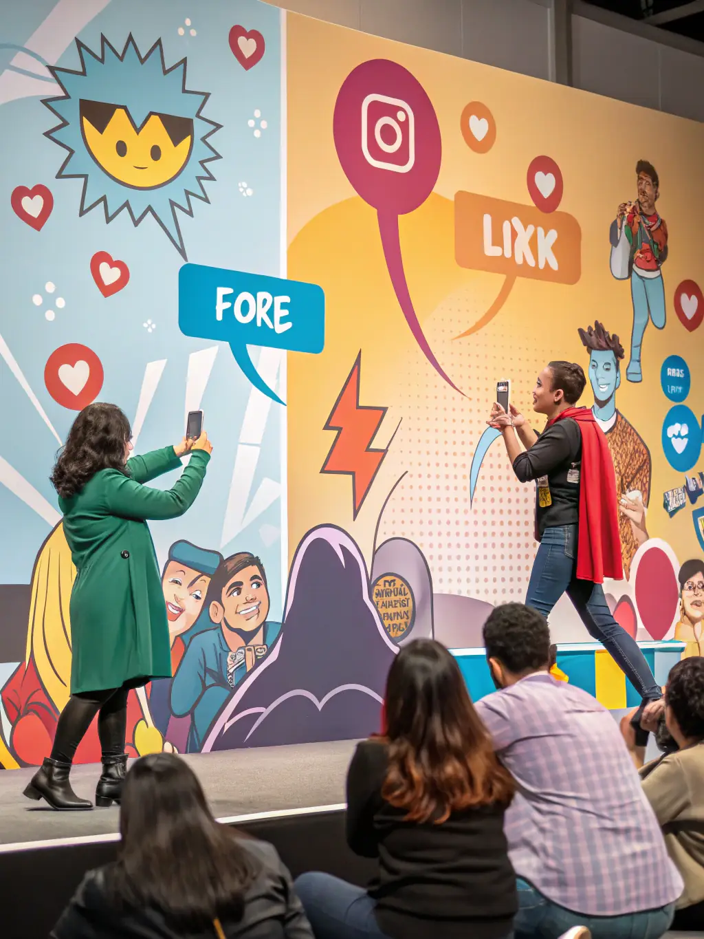 An image of social media icons with engagement metrics and content previews, representing social media management.